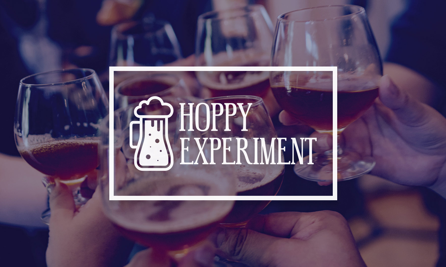 Hoppy Experiment – Limited release beer branding for Hoppy Experiment, part of a craft beer series.