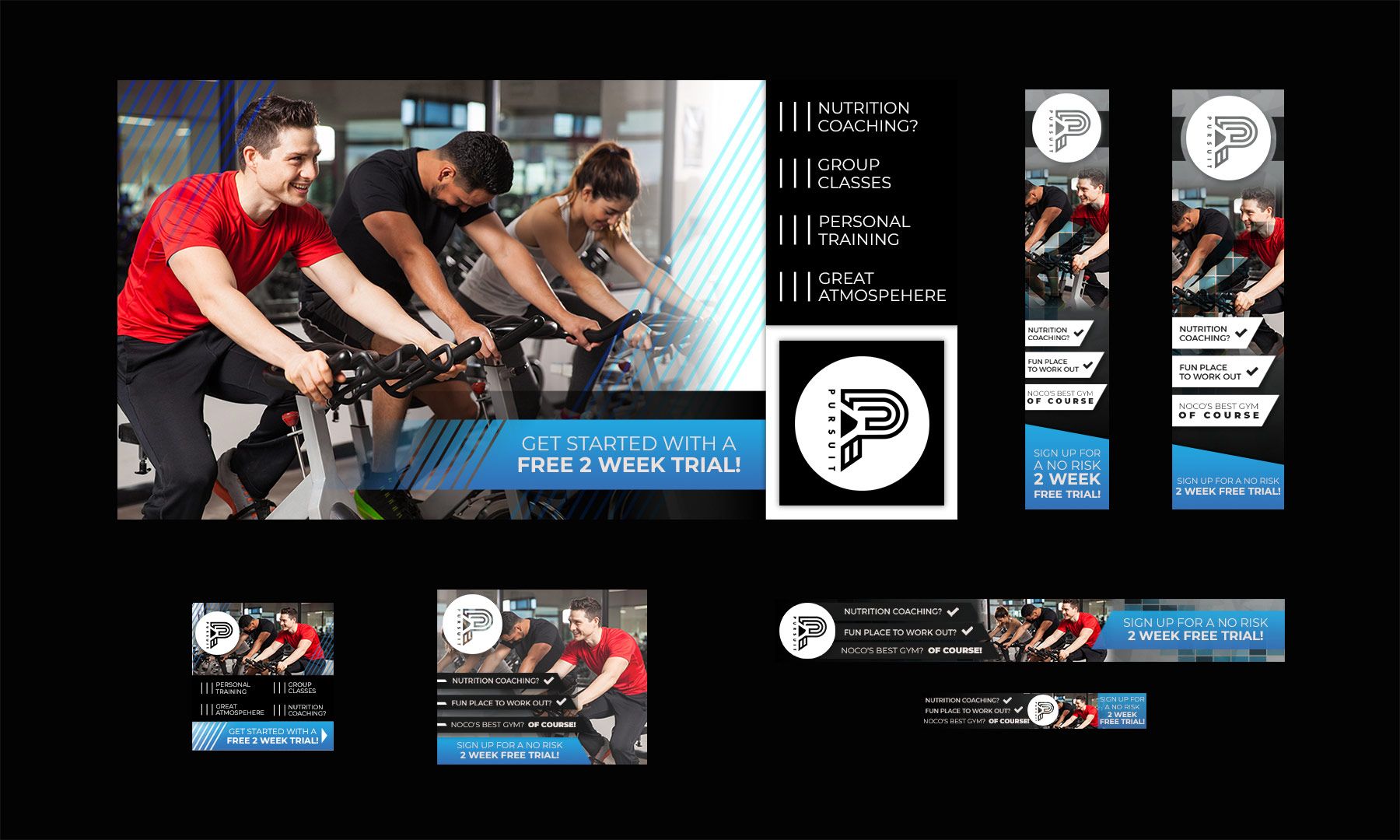 Pursuit Outdoors – Online ad banner designs for Pursuit gym and fitness center