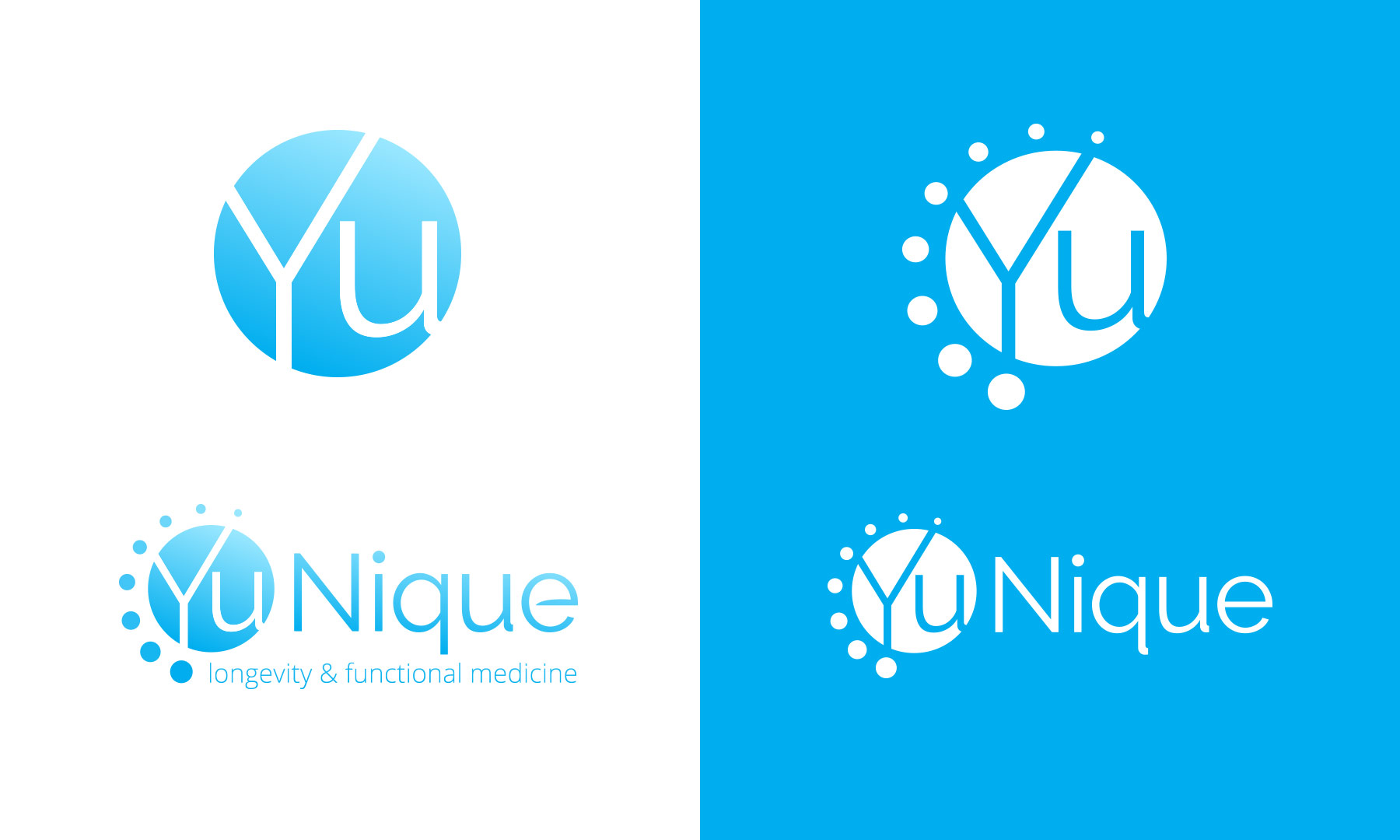 Yunique – Refined logomarks for longevity and functional medicine company.